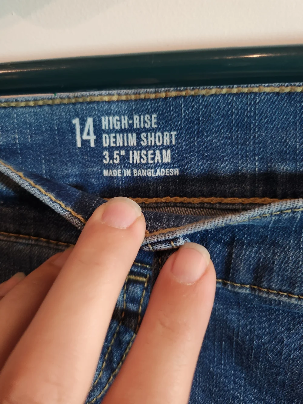 a.n.a Dark Blue High-Rise Button-Front Denim Shorts - Picture 6 of 10